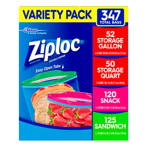 BOLSA ZIPLOC PQT VARIADO C/347PZ