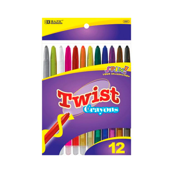 CRAYONES ESTANDAR TWIST 12 COL BAZIC