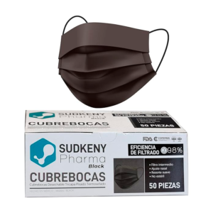 CUBREBOCAS TERMOSELLADO NEGRO TRICAPA C/50PZA