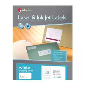 ETIQUETA LASER-INK 2X4 BCO C/1000 MACO