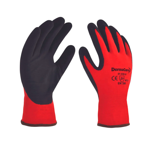 GUANTE DE NYLON C/POLIURETANO #7 PAR ROJO