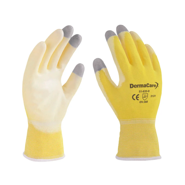 GUANTE DE NYLON C/POLIURETANO #8 PAR AMARILLO
