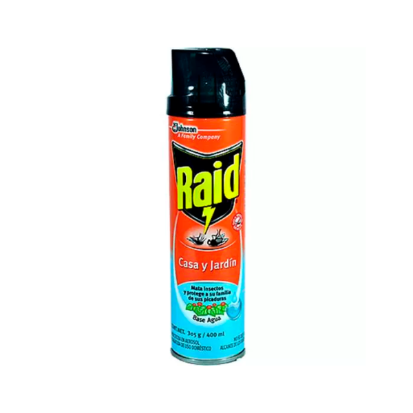INSECTICIDA EN AEROSOL  RAID CASA Y JARDIN CHICO