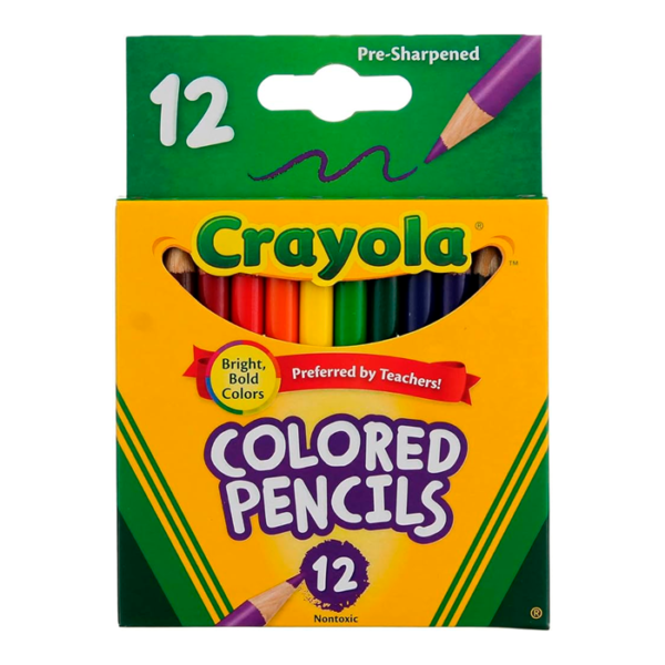 LAPICES CRAYOLA CORTOS C/12 COLORES SURTIDOS