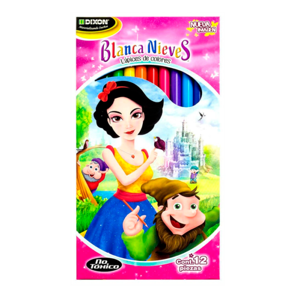 LAPICES DE COLORES LARGOS BLANCA NIEVES C/12