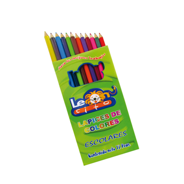 LAPICES DE COLORES LARGOS C/12 LEONCITO